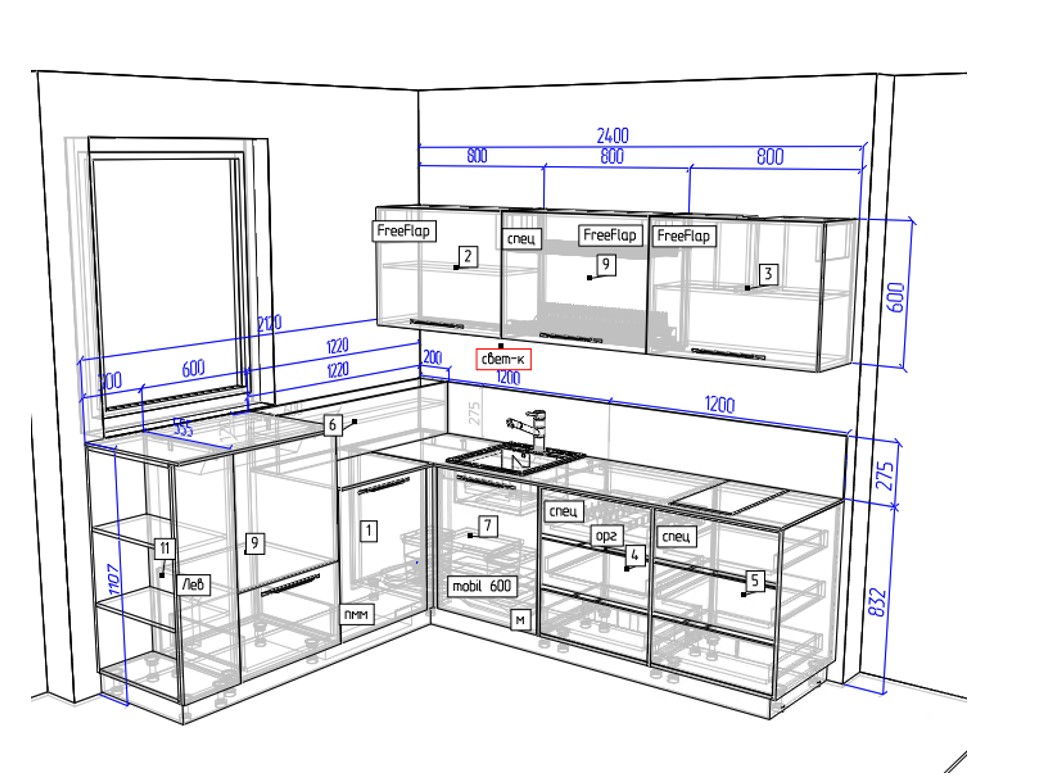 Распродажа - изображение №3 "Кухня Полярис (выставочный образец)"  на www.Angstrem-mebel.ru