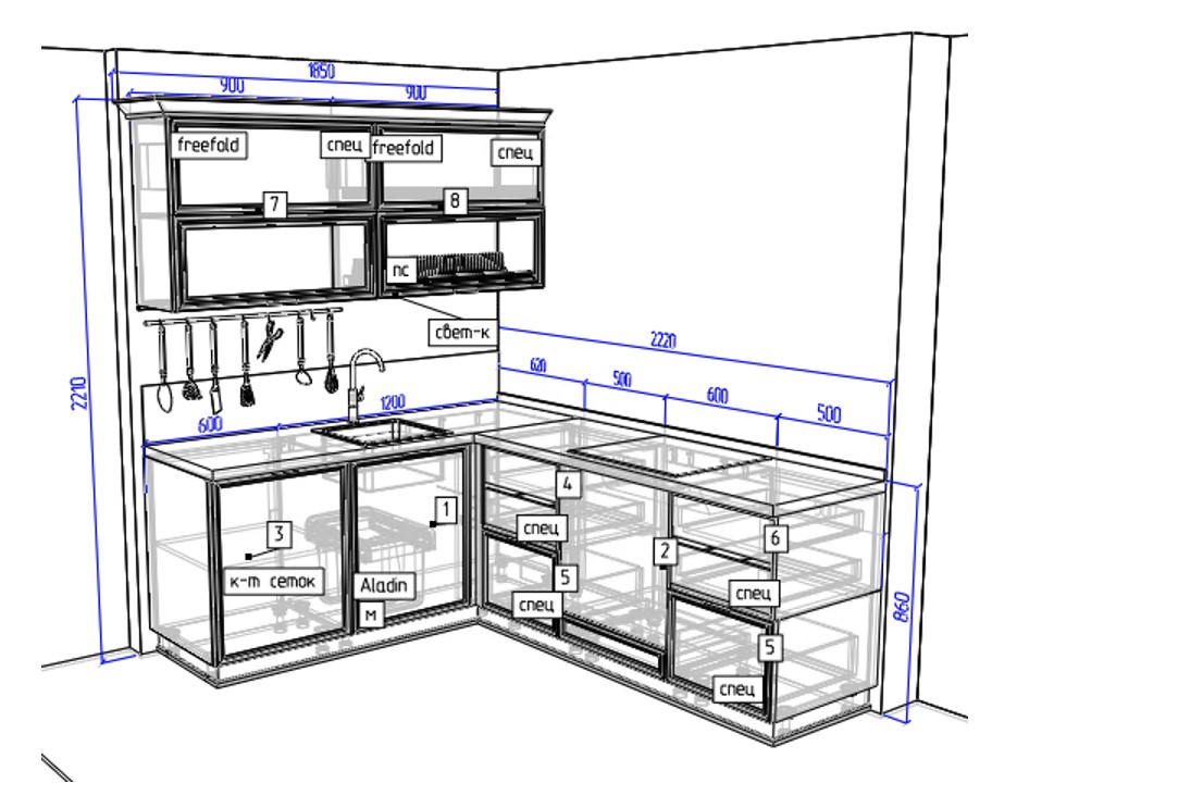 Распродажа - изображение №3 "Кухня Хюгге (выставочный образец)"  на www.Angstrem-mebel.ru
