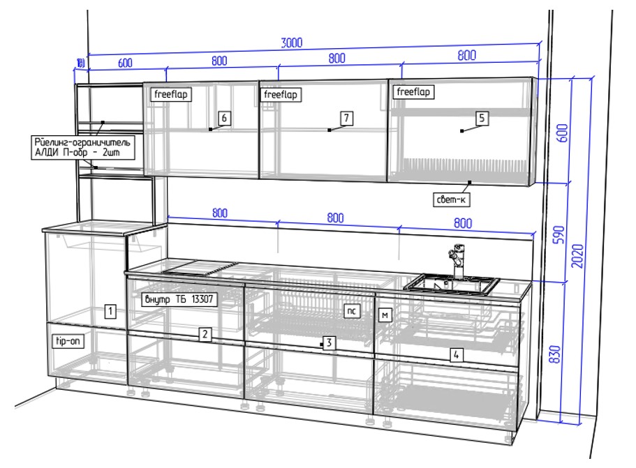 Распродажа - изображение №3 "Кухня Соло (выставочный образец)"  на www.Angstrem-mebel.ru